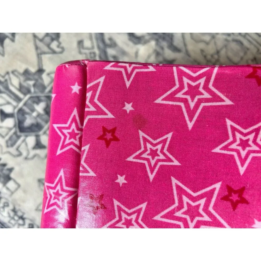 American Girl Bistro Cafe Treat Seat Slip On Doll Booster Chair Pink Stars 2017